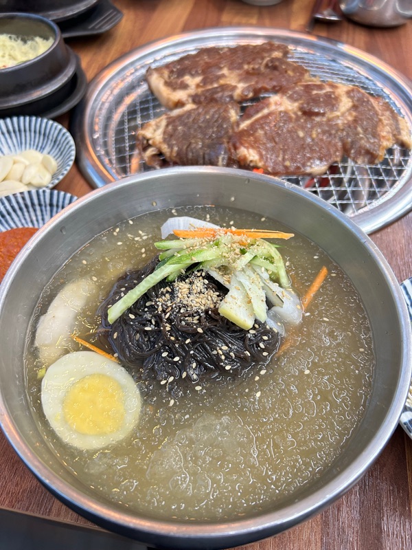 Korean barbecue and cold noodles