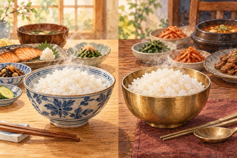 Korean rice and Japanese rice