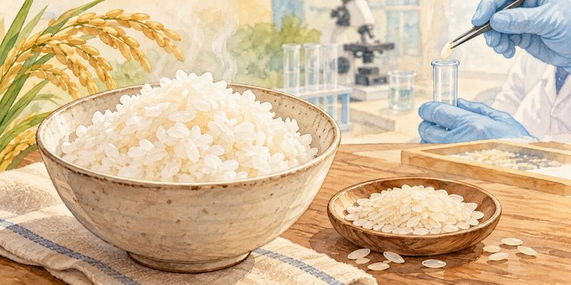 Testing the composition of rice