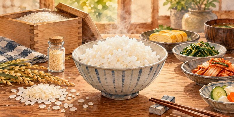 Rice plants, milled rice, and cooked rice