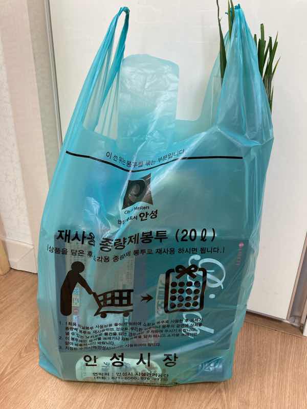 買い物袋として代用したゴミ袋