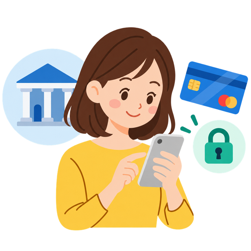 金融サービスを使う女性