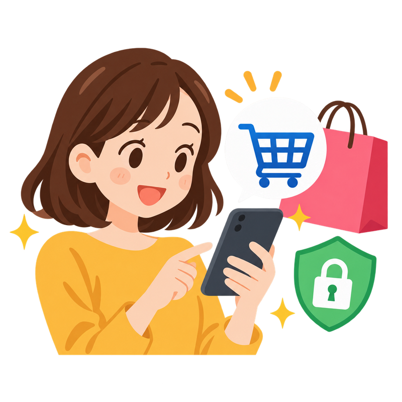 ネットで買い物をする女性